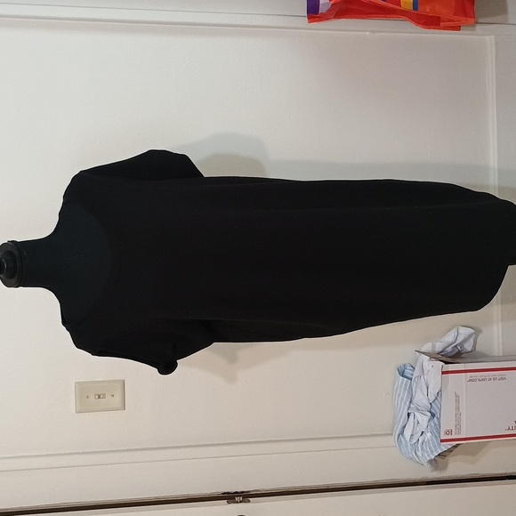 Terra & Sky Short Sleeve with holes on sleeves Dress 14W Black - Picture 1 of 3